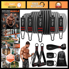Resistance Bands Set with Handles, Door Anchor  Ankle Straps - Heavy Duty for F