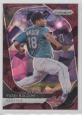 2020 Panini Prizm Tier II Burgundy Cracked Ice 18/25 Yusei Kikuchi #150 uk2