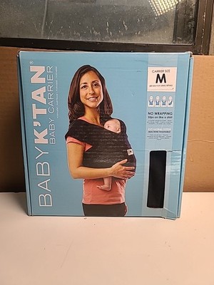 Baby K tan Baby Carrier Size M Black NEW Open Box Damaged Box