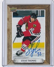 24-25 UD ENGRAINED ICONS HOCKEY BEEHIVE SIGNATURES BLACKHAWKS Steve Thomas Auto