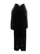Calvin Klein Women's Cold-Shoulder Maxi Dress (S, Black)