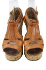 Chloe Womens Leather Cork Platform Wedge Sandals Brown Size 36 6 — photo 2