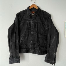 Giacca nera insegna Giappone pesante plissettata denim nero tipo I 38 small