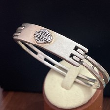 Vtg Harley Davidson 925 Sterling Silver Bar S...