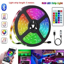 Bluetooth USB RGB LED Strip Light 5M – 5050 SMD Flexible Lighting for TV & Room