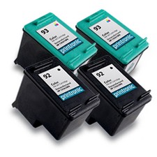 4 Recycled HP 92 93 Ink Cartridge C9362WN C9361WN PSC 1510 DeskJet 5440 Printer