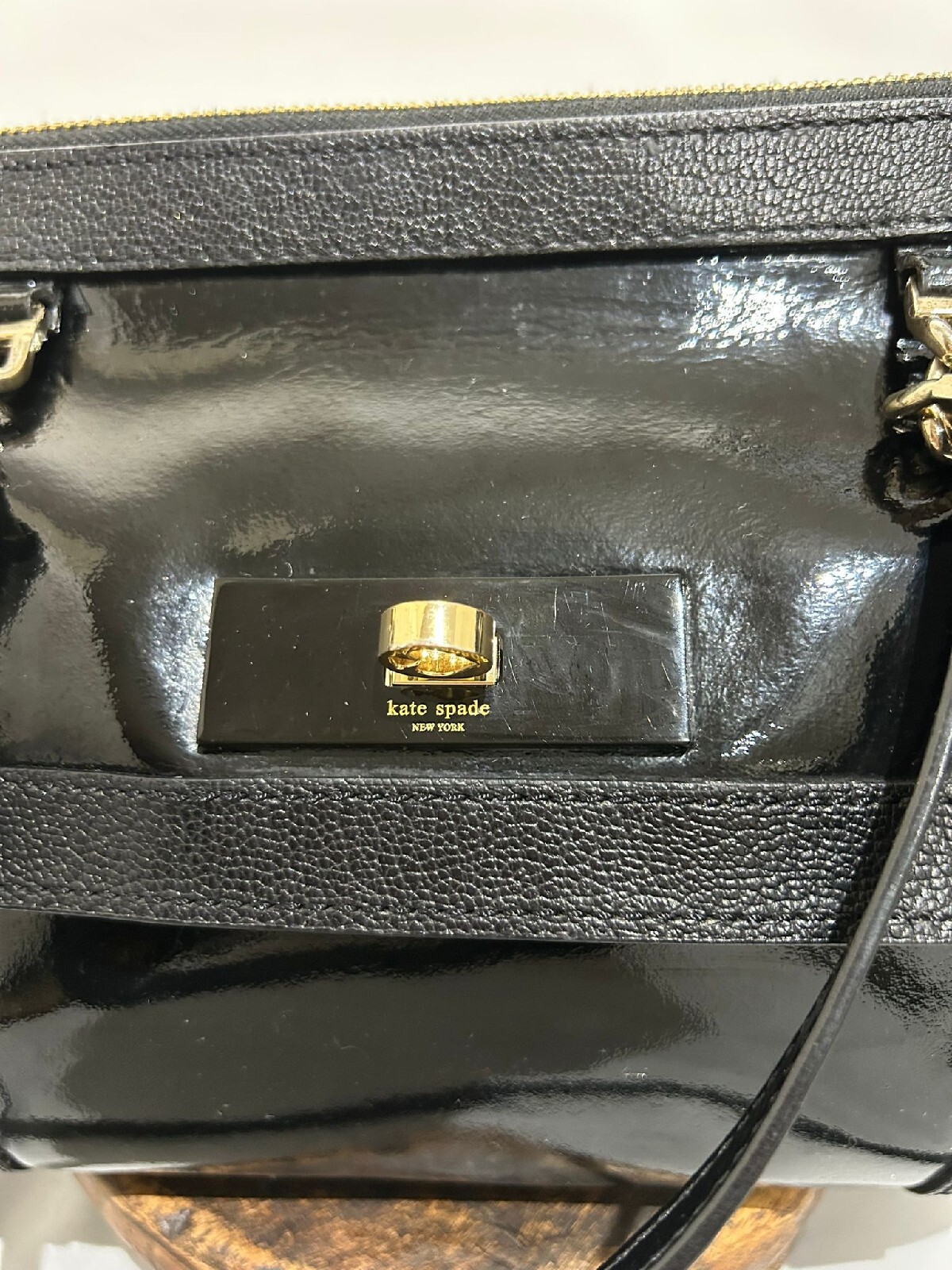 Kate Spade Ace Of Spades Black Patent Leather Shoulder Purse Bag eBay