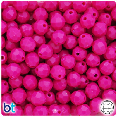 BeadTin Opaque 10mm Faceted Round Plastic Craft Beads (225pcs)- Color choice