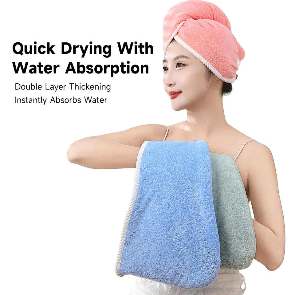 Toalla de cabello de microfibra Toalla de cabello Envoltura para mujeresEnvoltura para el cabello Toalla turbia Twist H... Foto 3 de 4