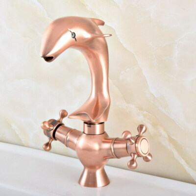 Dolphin Antique Red Copper Swivel Kitchen Faucet Bathroom Sink Mixer Tap 2sf851