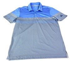 Adidas Ultimate365 Gradient Blue Block Stripe Polo Shirt Men's Size M