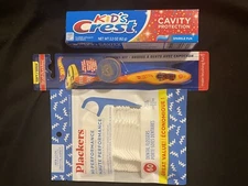 Kids Hotwheels Toothbrush Colgate Mint Toothpaste Plackers Dental Floss Lot Pack