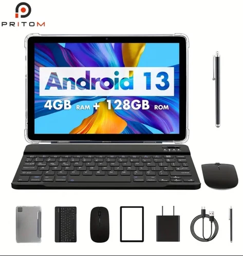 Android 13 Tablet 10 inch Octa-Core 14GB RAM 128GB ROM 5G WiFi, Keyboard & Mouse