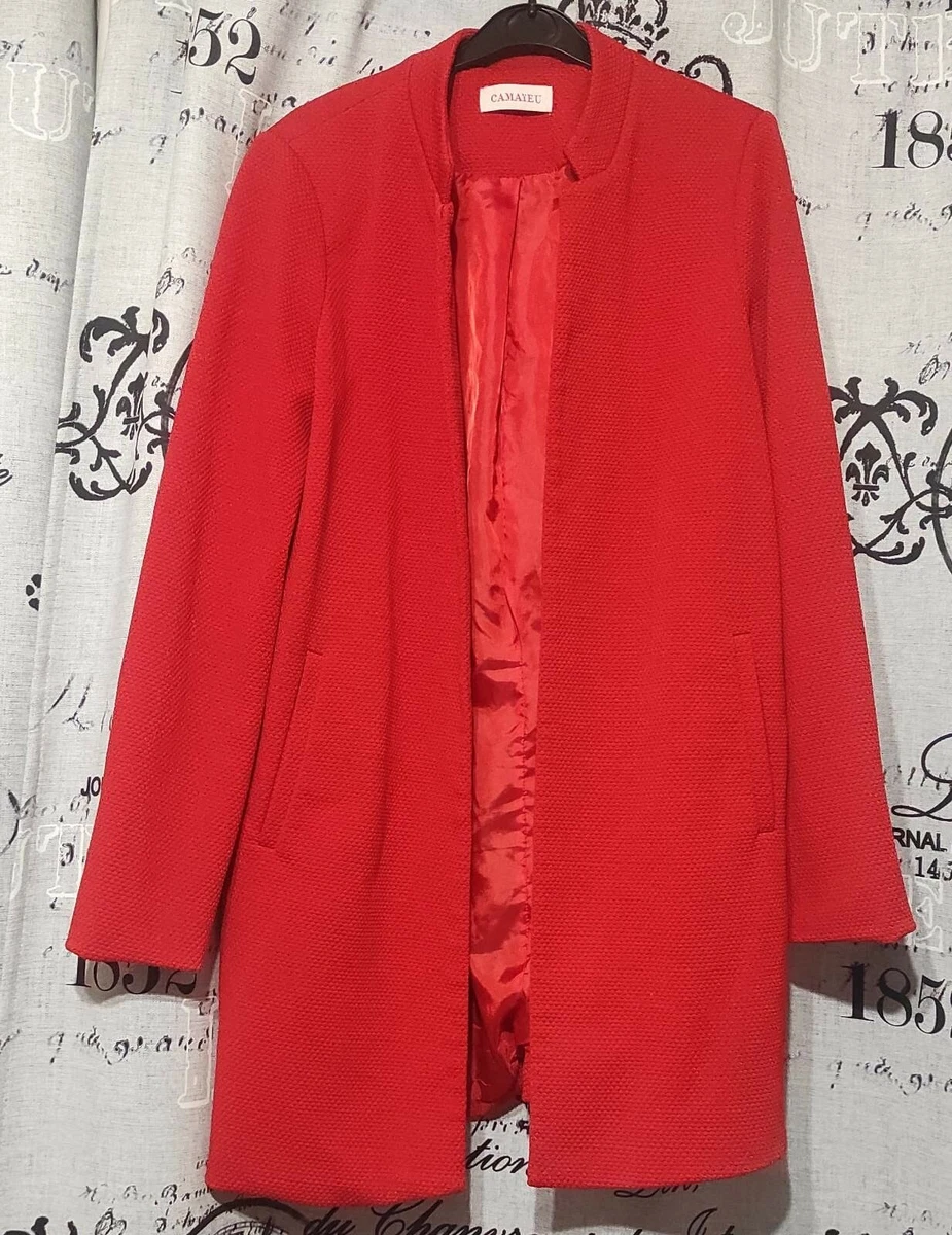 Veste longue rouge Cama eu taille 40 eBay