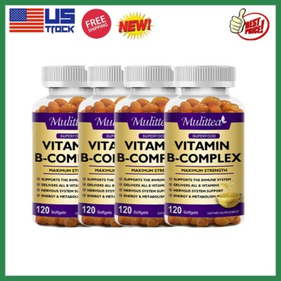 Vitamin B Complex Capsules -Super B Vitamin, Immune Boost, Energy, Metabolism
