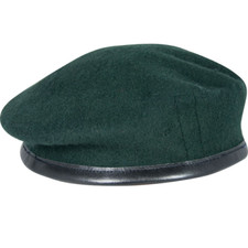 BRITISH ARMY RIFLE GREEN SILK LINED OFFICERS SMALL CROWN BERET-RIFLES-GURKHA