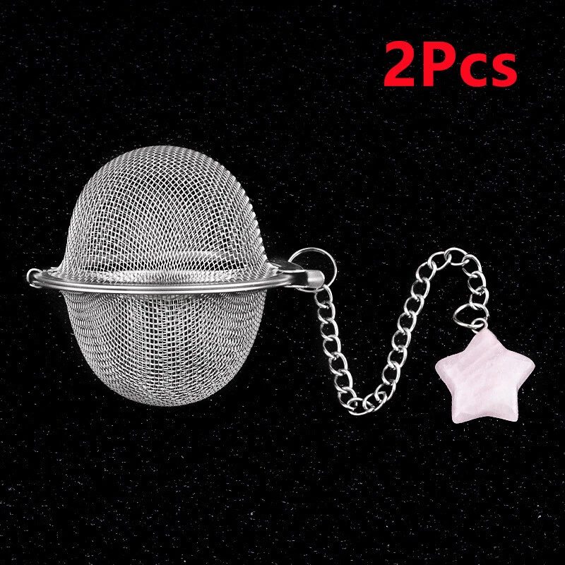 2Pcs Rose Quartz Star Stainless Steel Tea Filter Strainer Ball Infusers HT2519
Opens in a new window