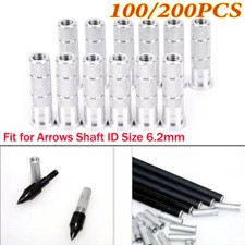 100/200pc Aluminum Arrow Inserts for ID6.2 mm Shaft Archery Bow Shooting Hunting