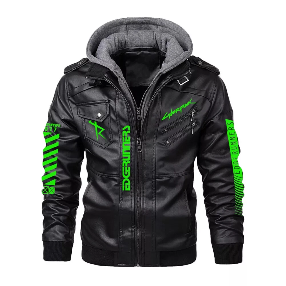 CP 2077 ER David Martinez Cosplay Costume Locomotive Black Bomber Leather Jacket