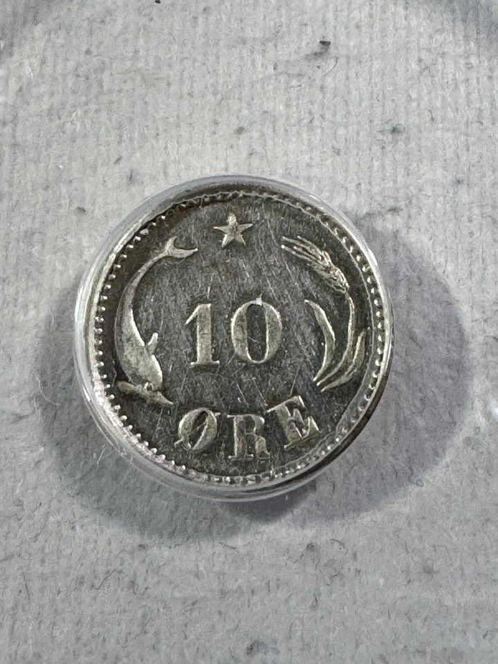 1897 Denmark 10 Ore Small Silver Coin Graded XF 45 Details Cleaned by ANACS - Image 3 of 4