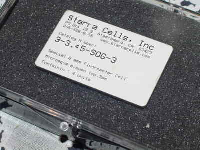 Four (4) Starra Cells 3-3.45-SOG-3, Fluorometer Cells, Special Glass, Micro, Sq.