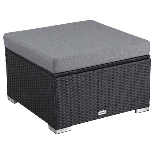 Outdoor wicker ottoman in Black - Picture 5 of 5