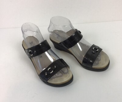 Mephisto Black Leather Dual-Strap Slide Sandals Mephisto Slide Casual Sandals for Women for sale | eBay main image 4
