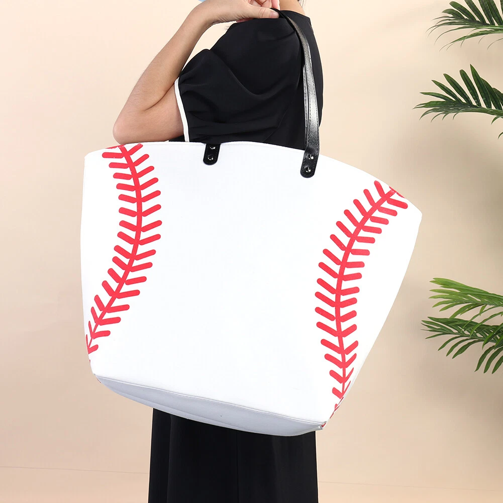 Baseball Tote Bag Large Capacity Football Sports Purse Printed for