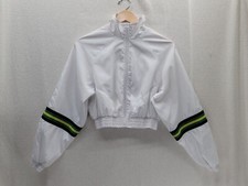 New Look Crop White Full Zip Long Sleeve Jacket Size- Small