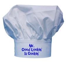 CoolChefHats Mr. Good Lookin' Is Cookin' Funny Chef Hats For Men, White Toques