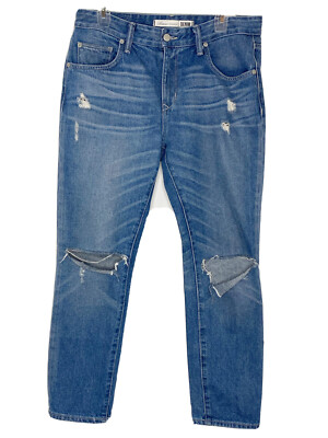 Lovers + Friends Denim Ezra Distressed Boyfriend Blue Denim Jeans Sz 29 D6