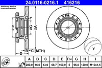 Bremsscheibe Ford T. Transit 2.2 Tdci 06-14