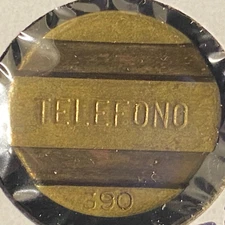 Telefono Public Telephone Token Argentina ENTel c1948-90 Brass 22mm #390
