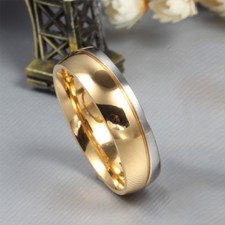 Damen Herren Zirkonia Ring Silber Gold Titan Paar-Ringe Fingerring Ehering