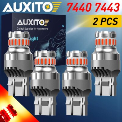 4x Flash 7443 7444 LED Brake Light Bulbs Red for Toyota 4Runner Camry 2007-2017