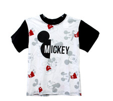 Disney Kids Mickey Mouse White Short Sleeve Screen Crew Neck Tee Size L NWT