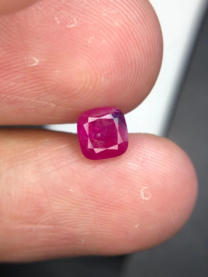 1.25 Cts Natural Untreated Ruby Pinkish Red Color Cushion Shape From Afghanistan - Image 3 of 4