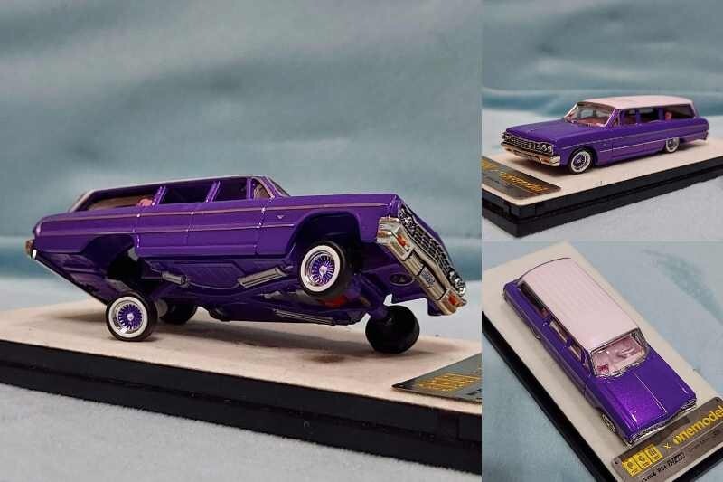 Altura del vehículo 1/64 se puede elevar baja 64 Impala Wagon Low Rider Hydro