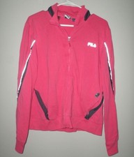 FILA Retro Mujer’s XL Chaqueta Años 80 Rosa Chándal Fútbol Spandex Italia Tenis
