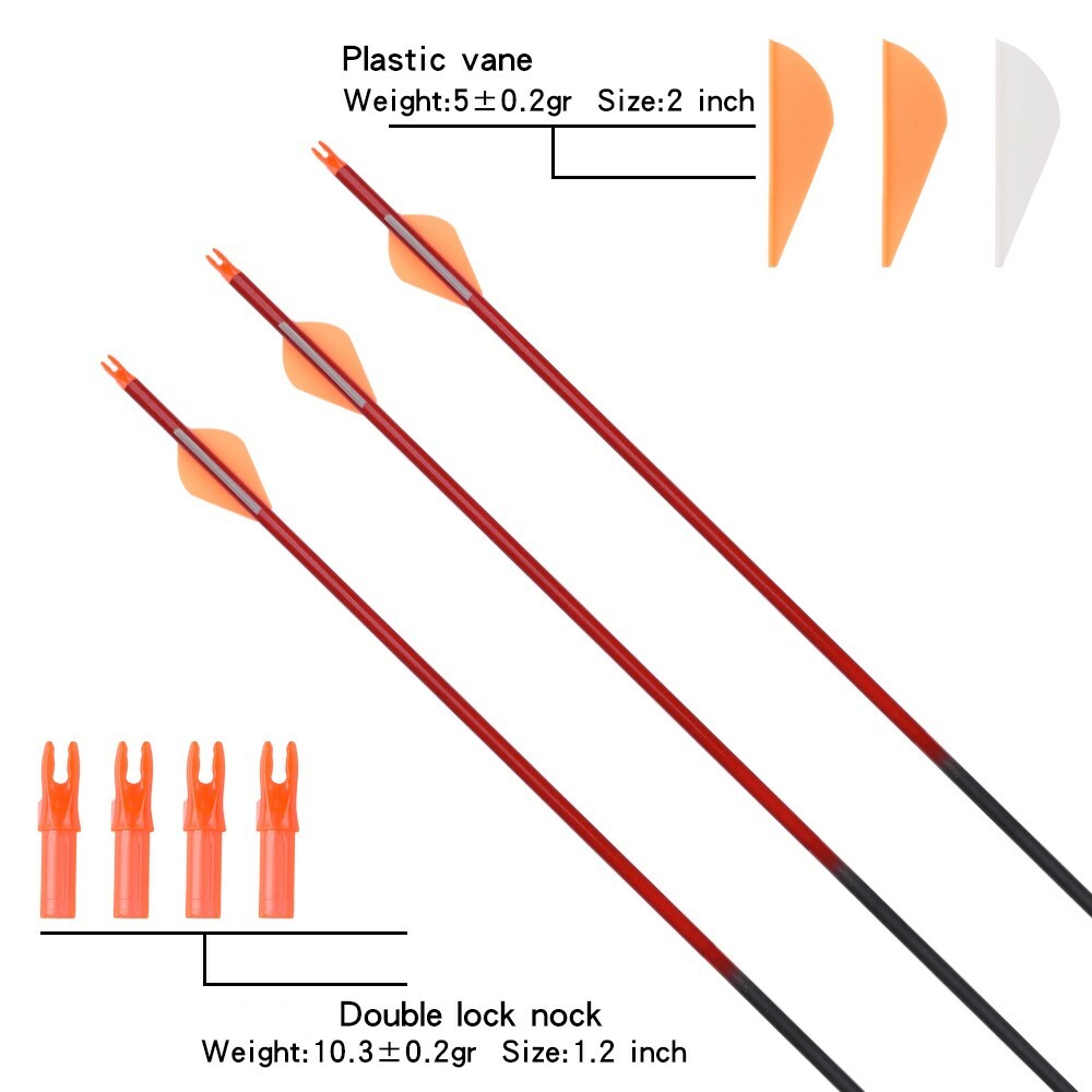 30inch Archery Carbon Tiger Arrow Targeting Practice and Hunting Arrows