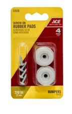 Ace Screw-On Off White 7/8" Rubber Pad Bumpers. Floor And Surface Protection