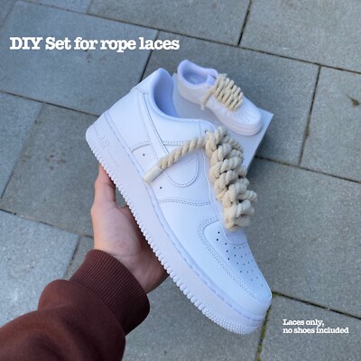 DIY Rope Schnürsenkel Sneakers Cotton Shoelaces (like Air Force, Jordan, Dunk)