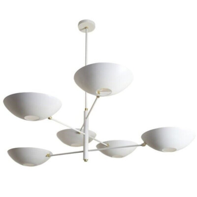 Beautiful Six Shade Pendant Mid Century Modern Raw Brass Sputnik chandelier Lamp