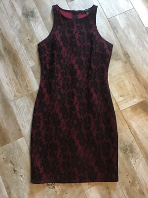 Forever 21 Maroon and Black Lace Dress Size S | eBay