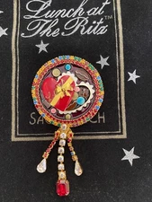 Lunch At The Ritz ALMOND CLUSTER PIN/PENDANT; NEW/NEVER WORN!!