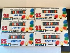 8 Unopen Vintage Christmas Lights:6 Boxes Ind...