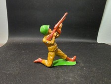 Vintage Barclay Manoil Lead "Kneeling Shooting Up Soldier" in a Brown Uniform