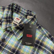 Levi's The Worker Relaxed Fit Men s Warm Flannel Shirt Size M L Long Sleeve