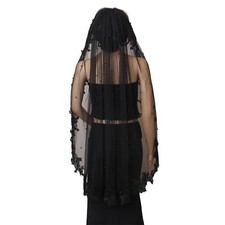 Bridal Veil Pearl Beaded Edge 1 Tier Fingertip Length Wedding Veil with Comb