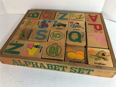 antique alphabet blocks